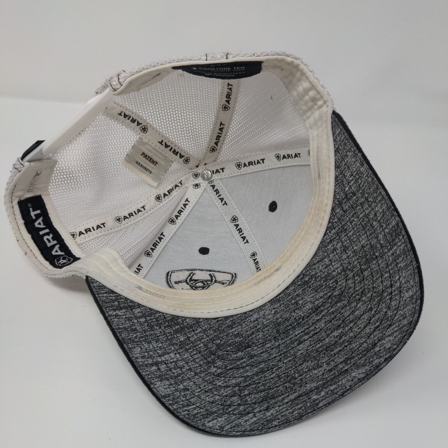 Ariat Snapback Trucker Hat Gray One Size Adjustable 110 Flexfit Tech Mesh Back