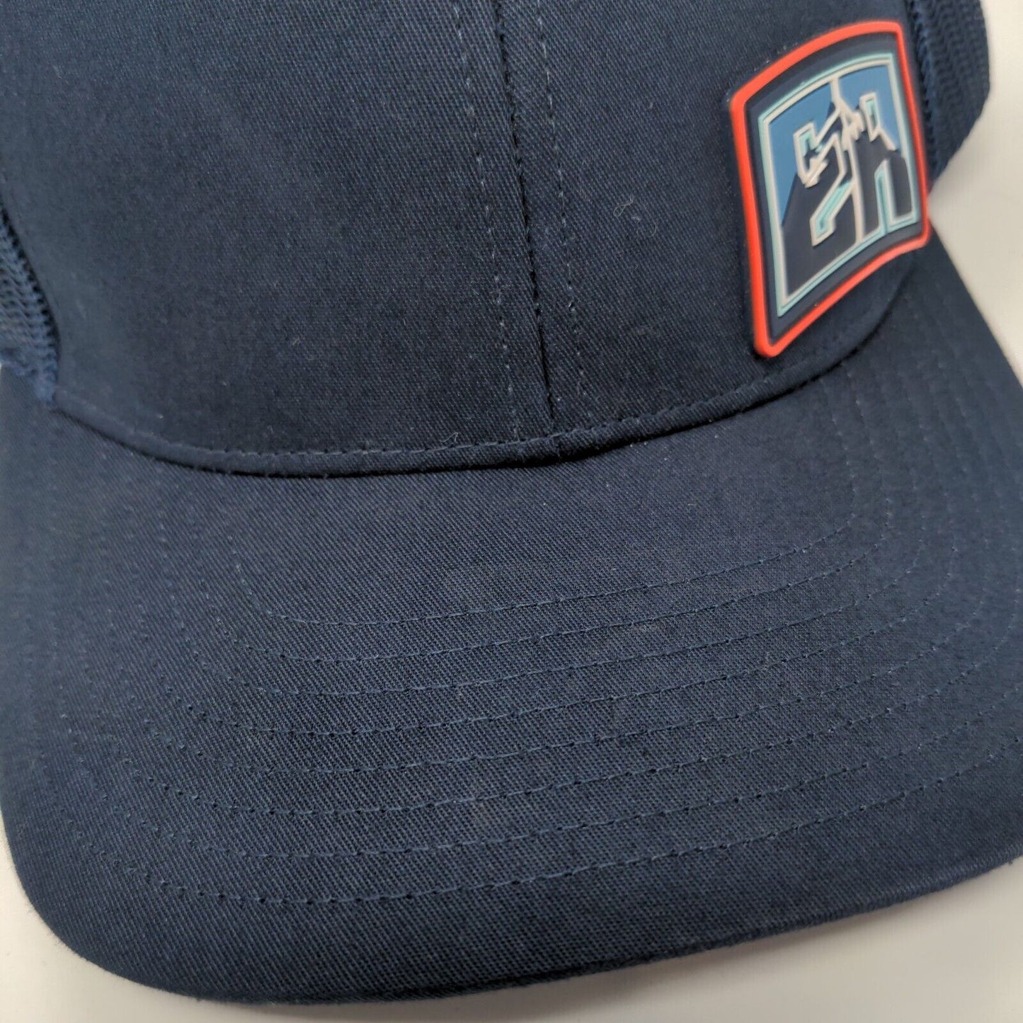 Richardson Snapback Mesh Back Trucker Hat Blue Small Patch Adjustable