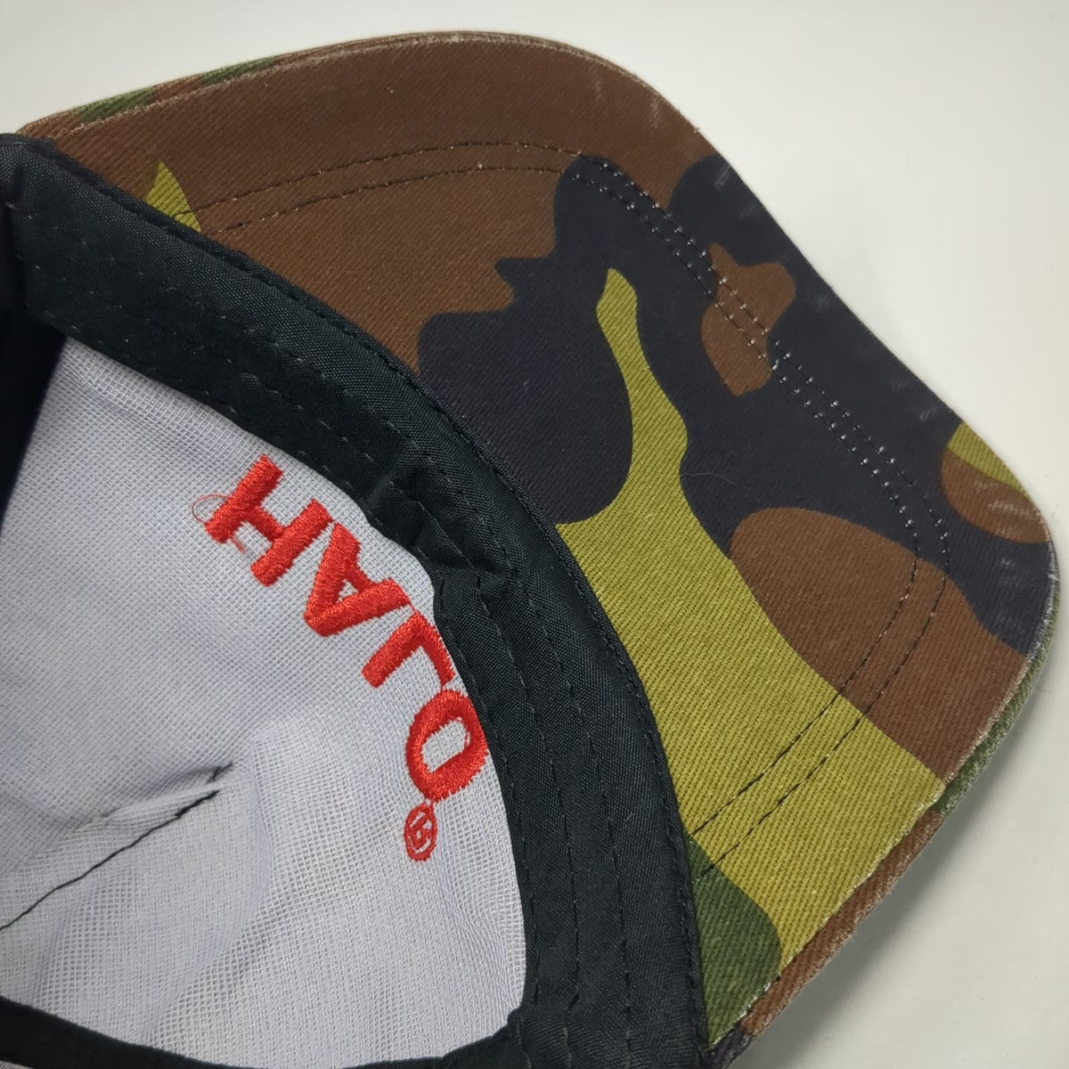 HALO Logo Woodland Camouflage 5 Panel Hat Green One Size Adjustable Slideback