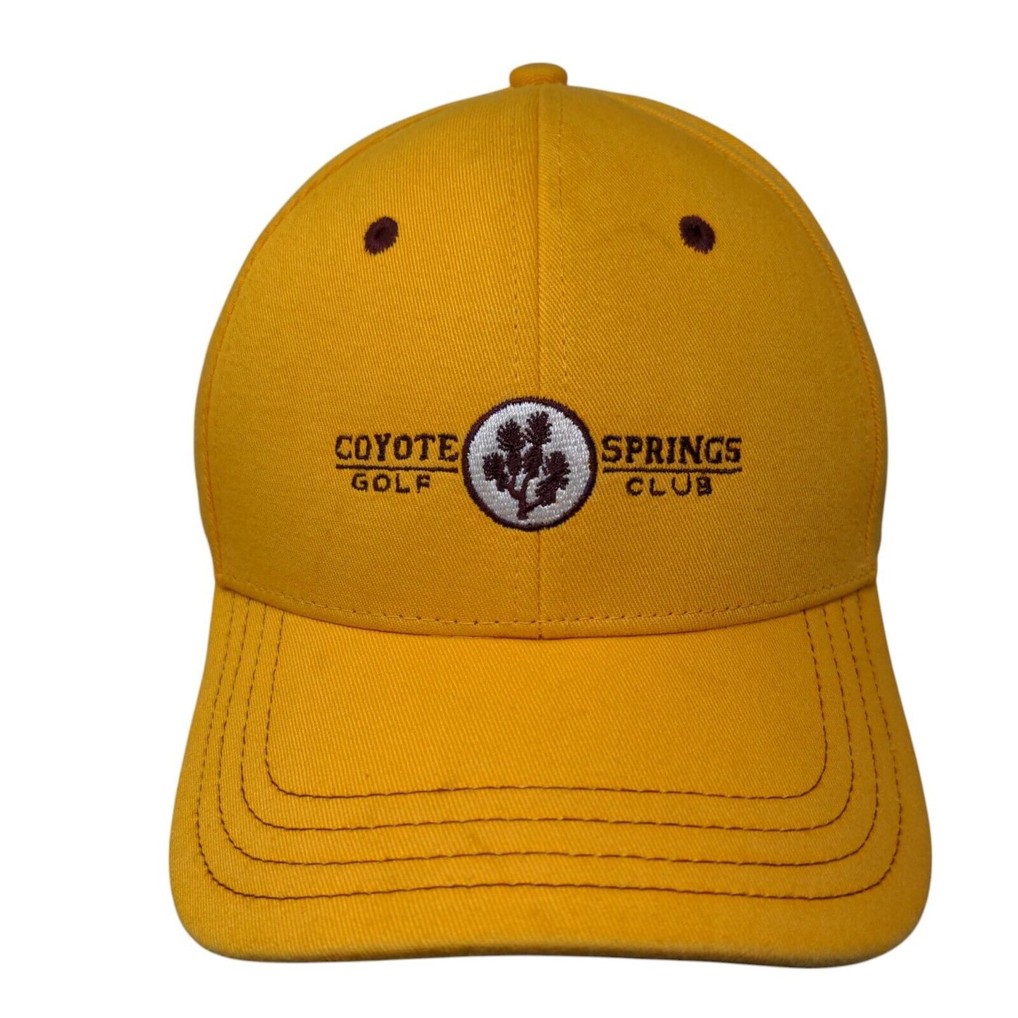 Coyote Springs Golf Club Strapback Hat Yellow One Size Embroidered