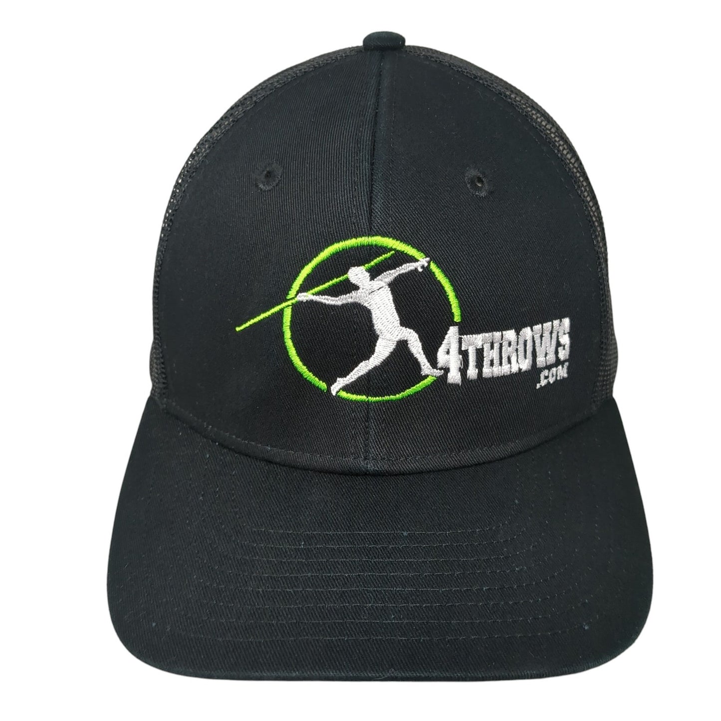4Throws.com Snapback Trucker Hat Black One Size Adjustable Port Authority