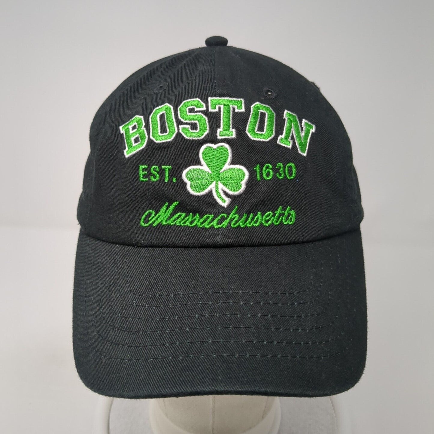 Boston Massachusetts Est 1630 Slideback Baseball Cap Black OS Bay State Apparel