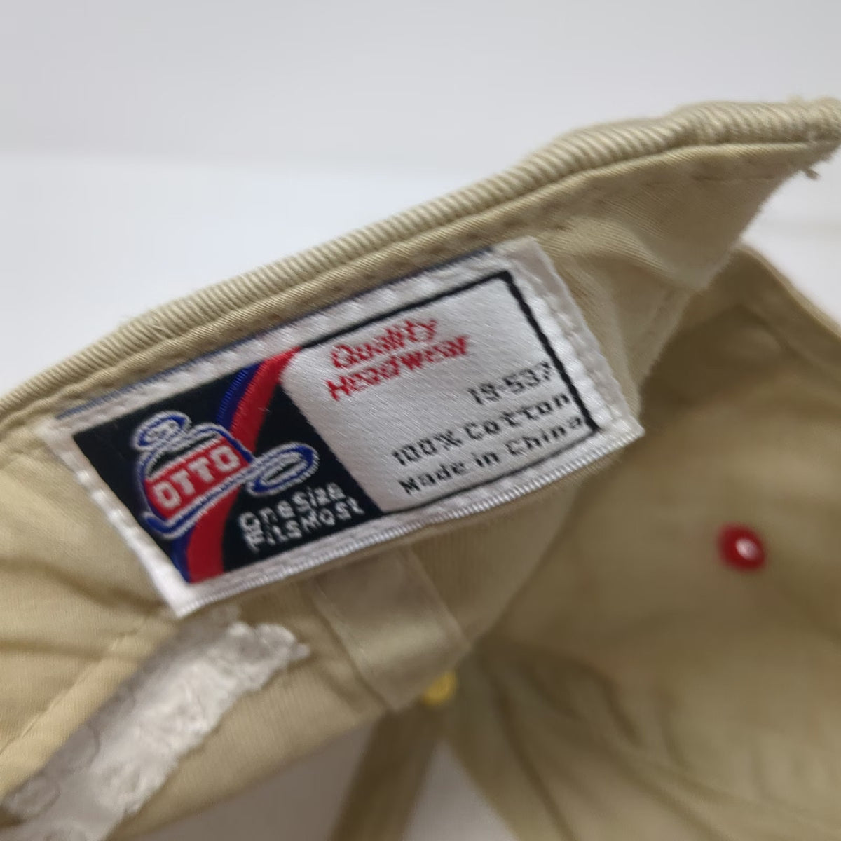 Otto Baseball Cap Beige Red One Size USCRA Calf Ropers Assn Hat Stars Stripes
