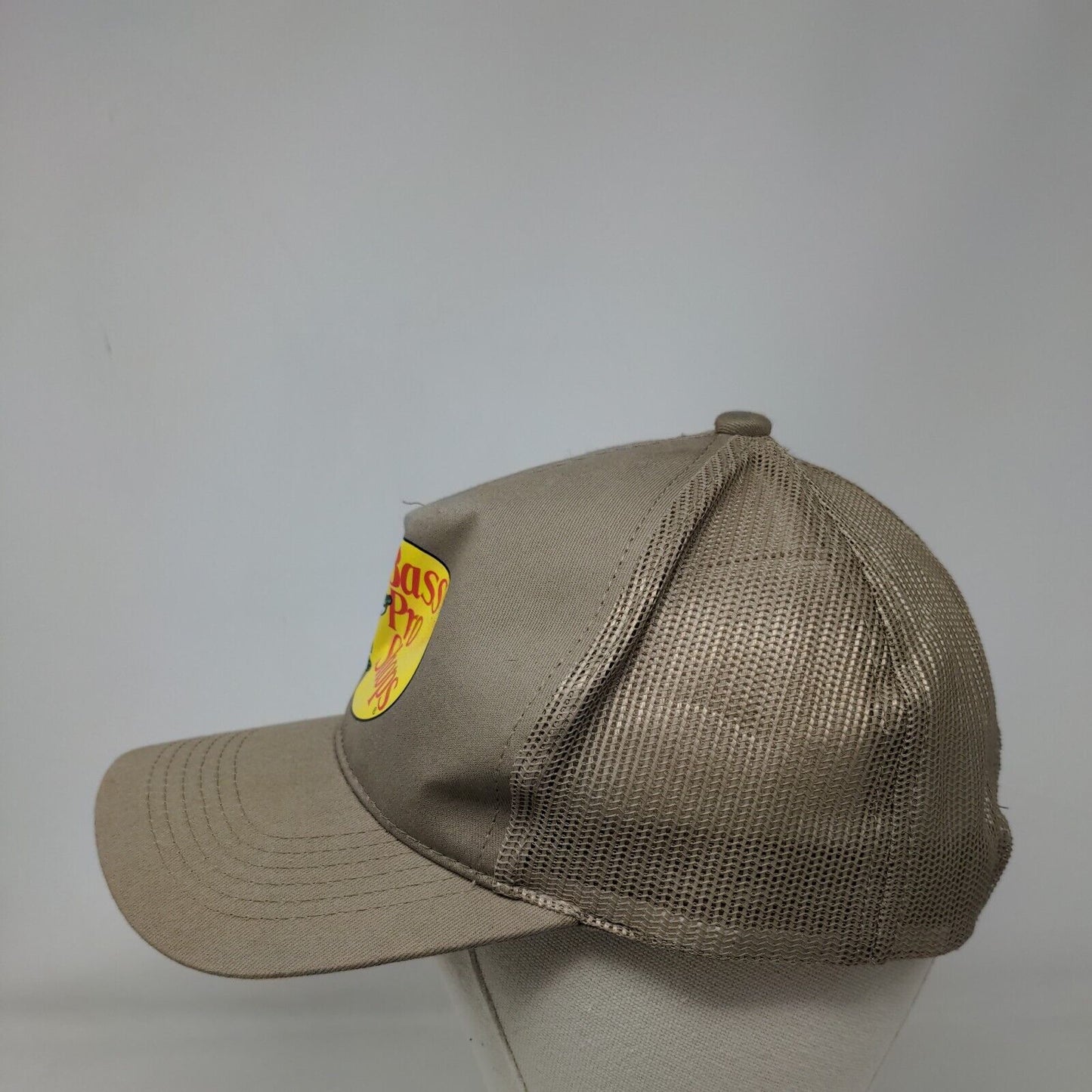 Bass Pro Shops Snapback Mesh Back Trucker Hat Tan OSFM Gone Fishing