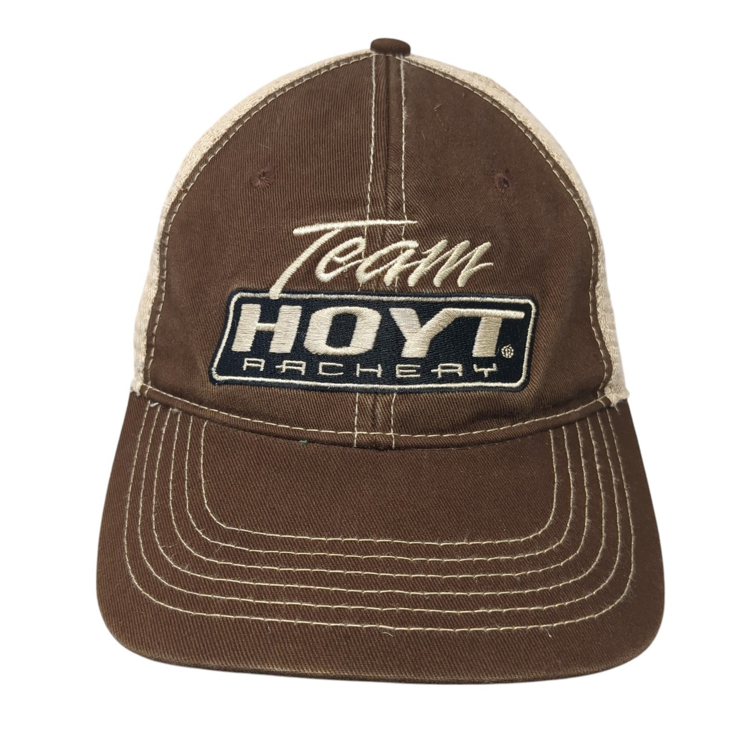Team Hoyt Archery Snapback Trucker Hat Brown One Size Adjustable Mesh Back