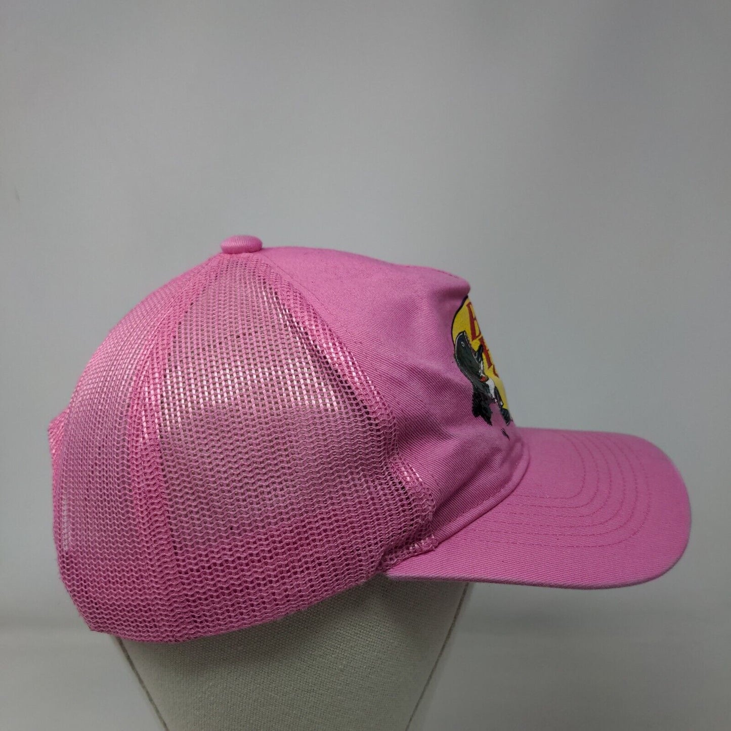 Bass Pro Shops Snapback Trucker Hat Pink OSFM Adjustable Mesh Back Gone Fishing