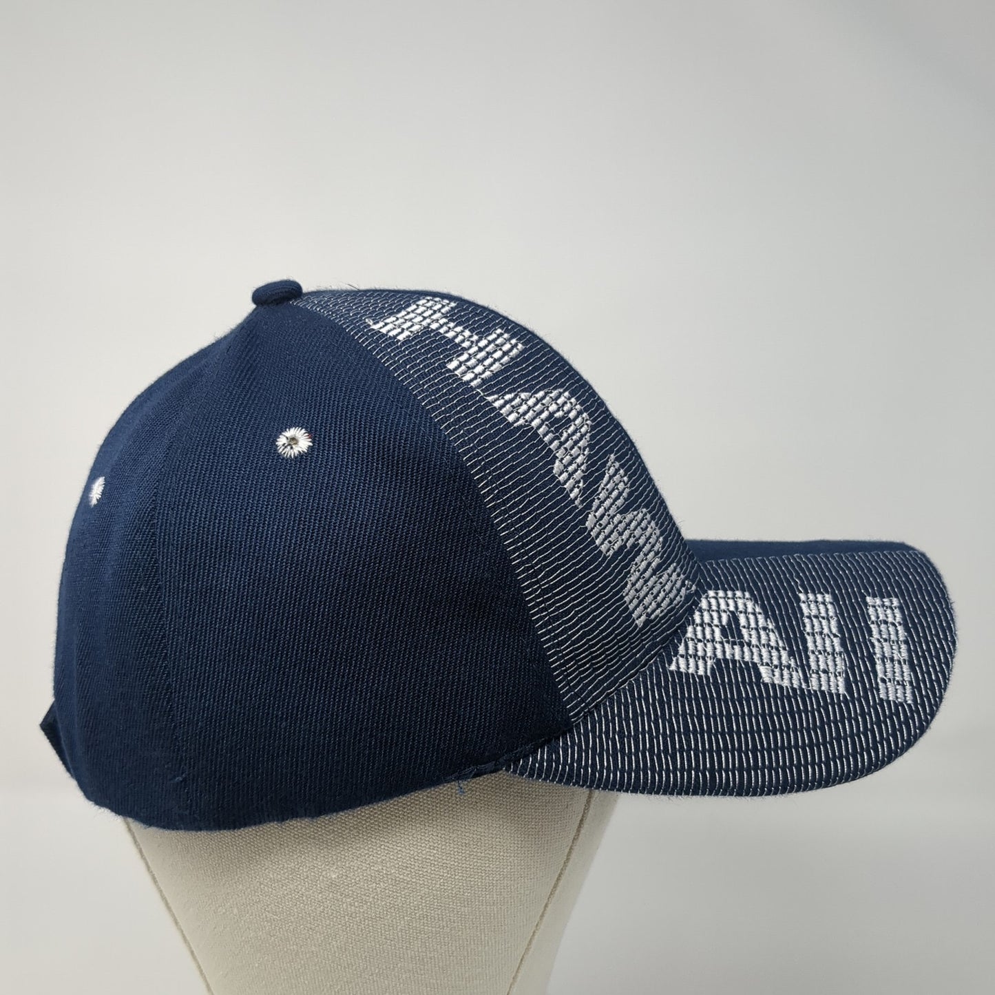 Hawaii HI Strapback Hat Blue One Size Adjustable Embroidered Island Crew