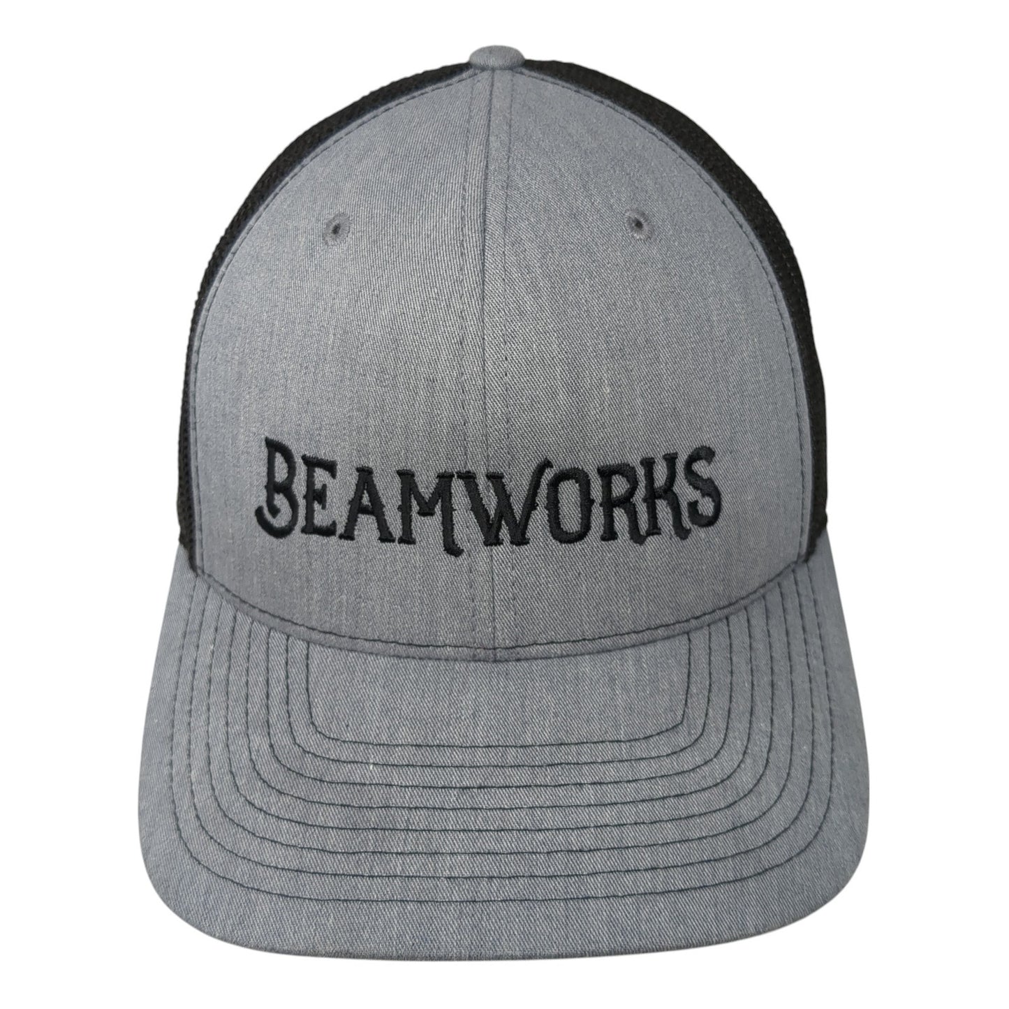 Beamworks Snapback Mesh Back Trucker Hat Gray One Size Adjustable