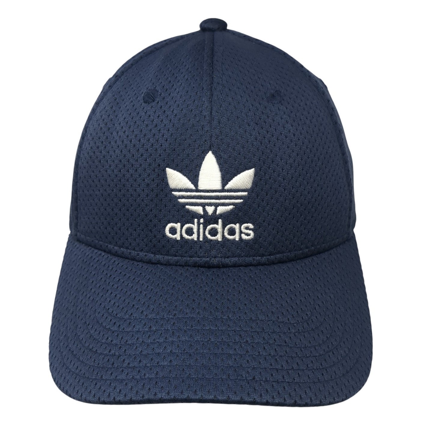 Adidas Trefoil Fitted Hat Medium Embroidered Logo A-Flex Stretch Solid