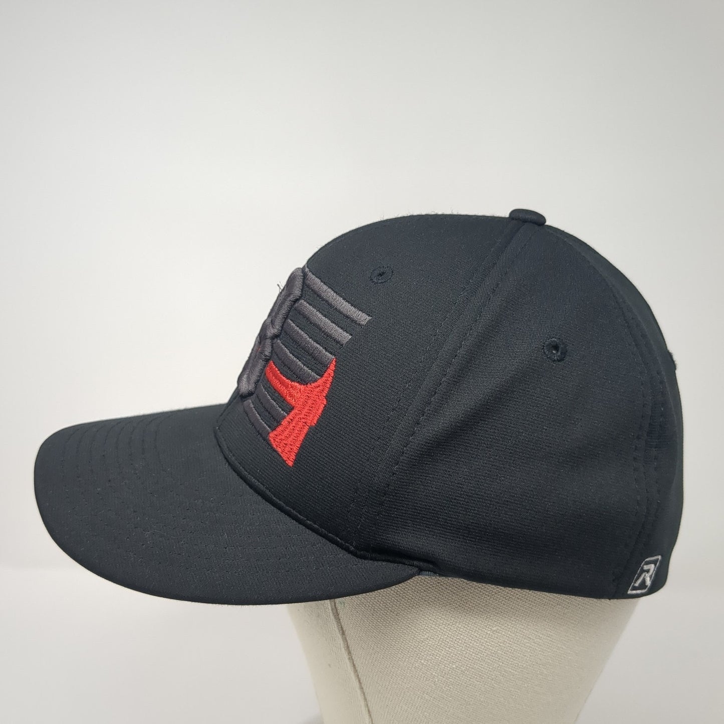 Firefighters American Flag #8 Fitted Baseball Cap Black M Patriotic Richardson