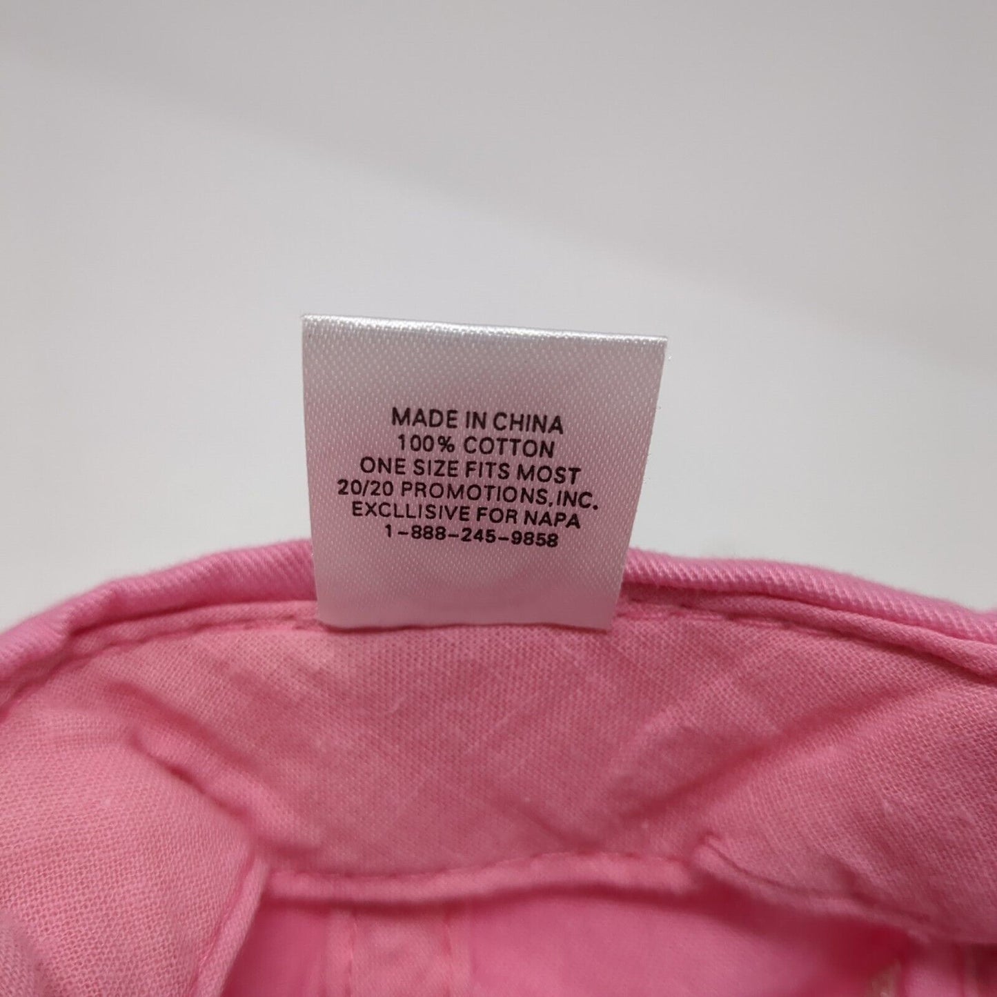 NAPA All Out For The Cure Strapback Hat Pink One Size Adjustable Embroidered