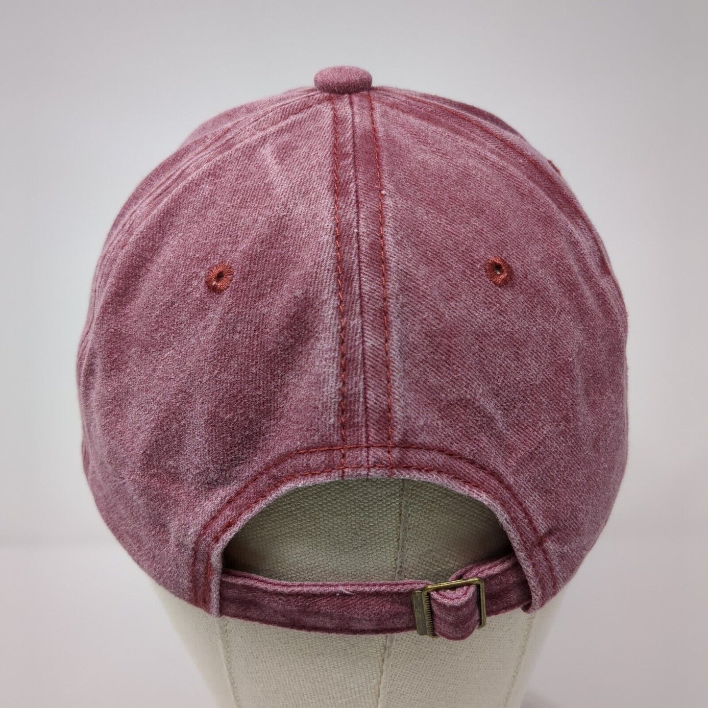 Just Breathe Slideback Hat Red One Size Adjustable Vent Holes 6 Panel