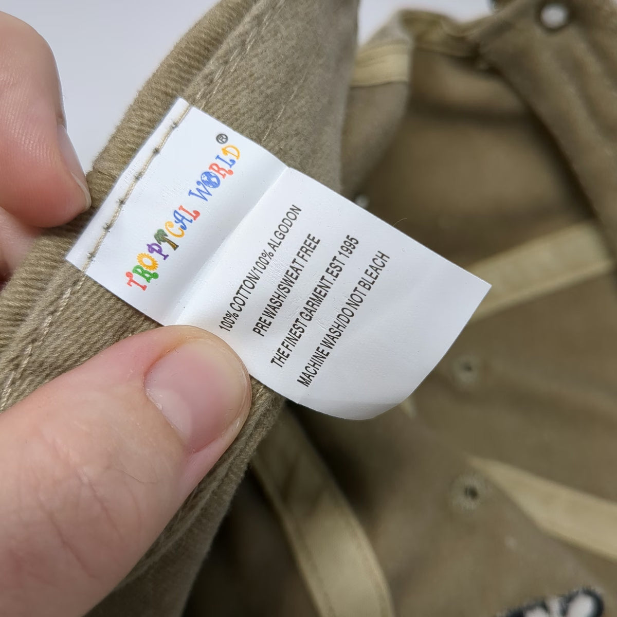 Tropical World Baseball Cap Brown OSFM St. Kitts West Indies 1624 Hat Slideback