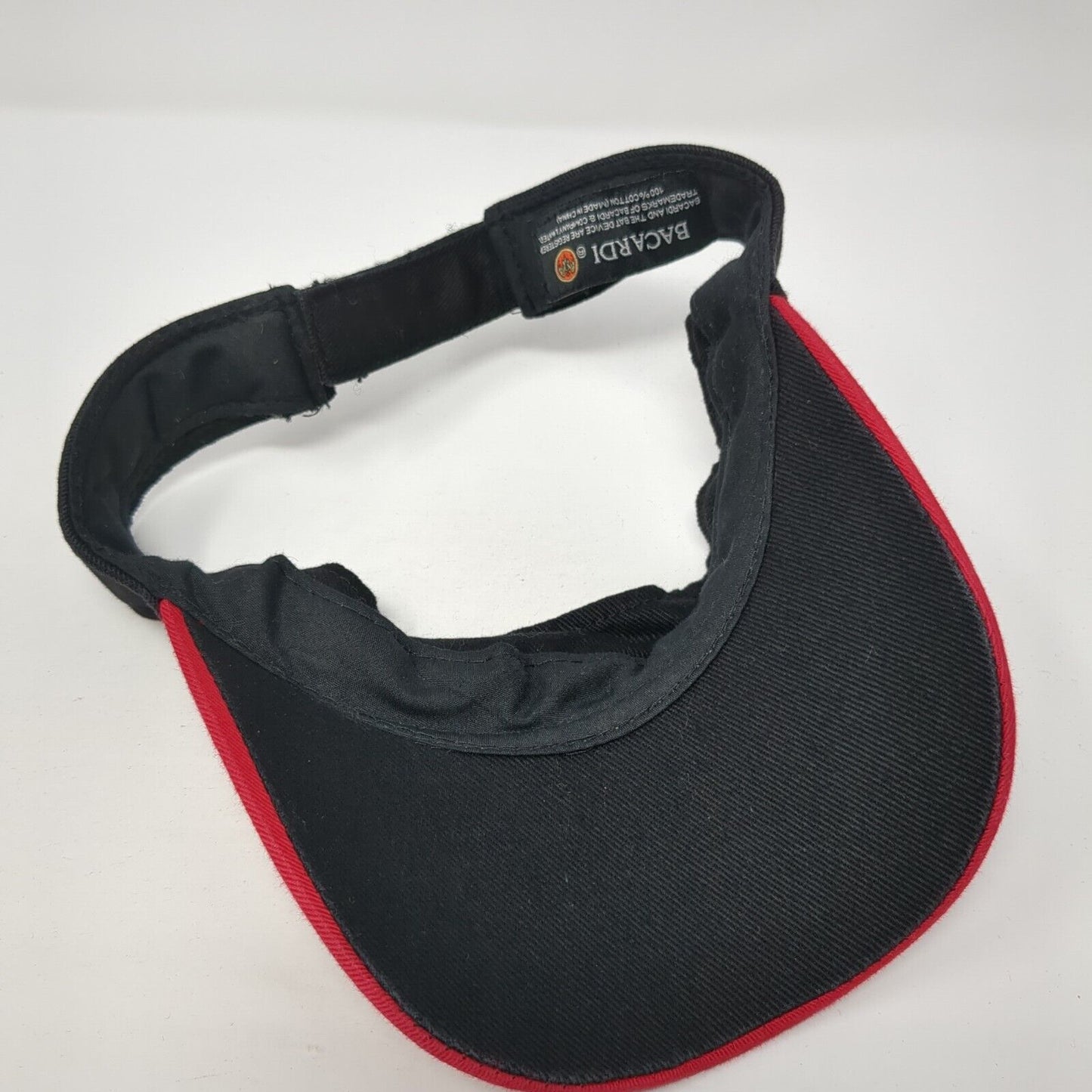Bacardi Strapback Sun Visor Hat Black One Size Adjustable Colorblock