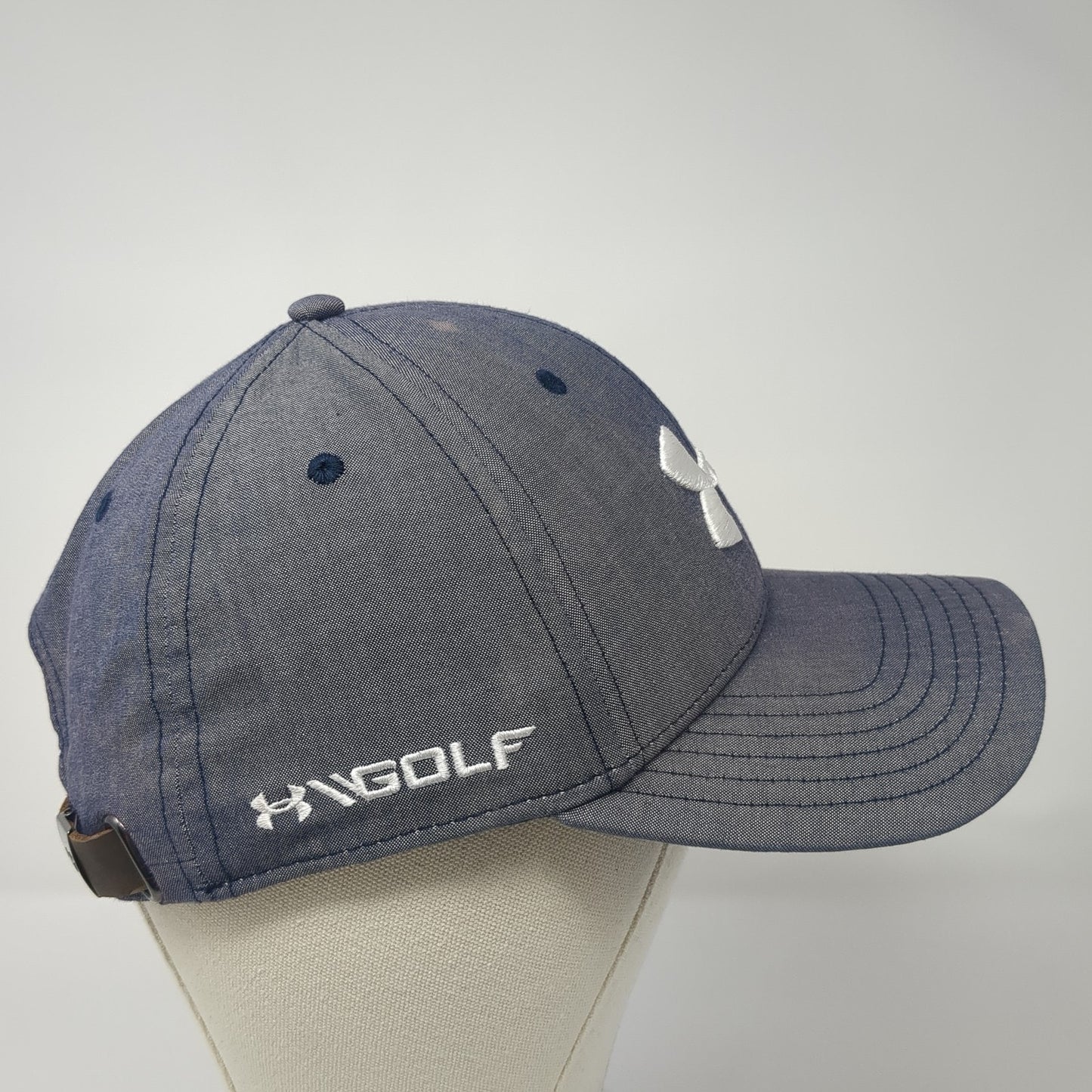 Under Armour Golf Slideback Hat Blue One Size Embroidered Leather Strap