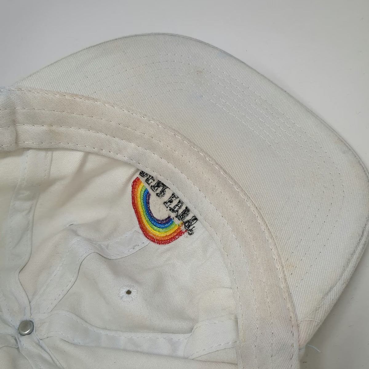 Deep Eddy Vodka White Baseball Cap One Size Rainbow Pride Flag Adjustable Hat