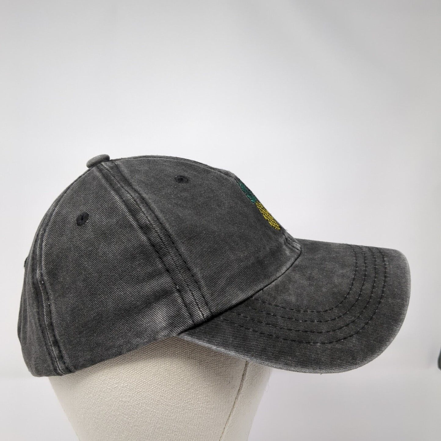 Pineapple Slideback Hat Gray One Size Solid Embroidered Adjustable