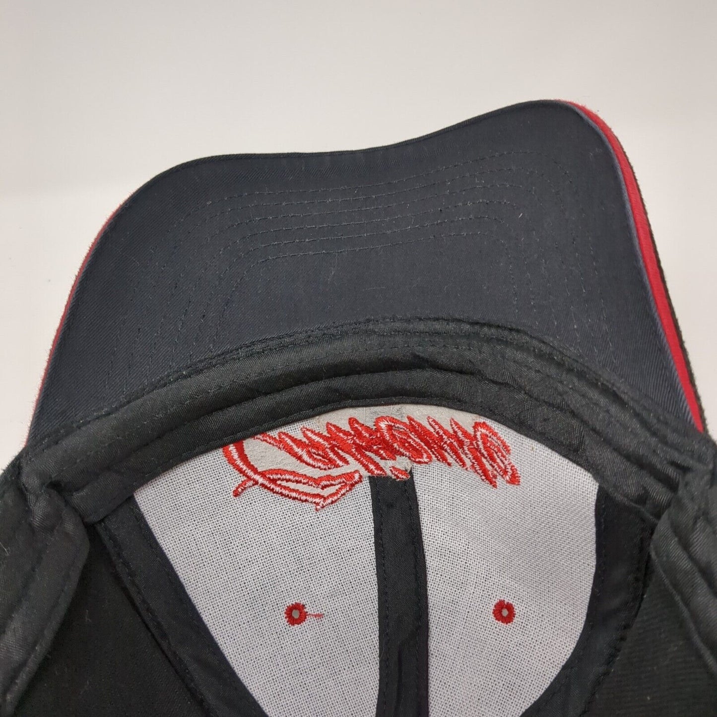 Caliente Strapback Hat Black OS Adjustable Embroidered Vented Holes 6 Panel