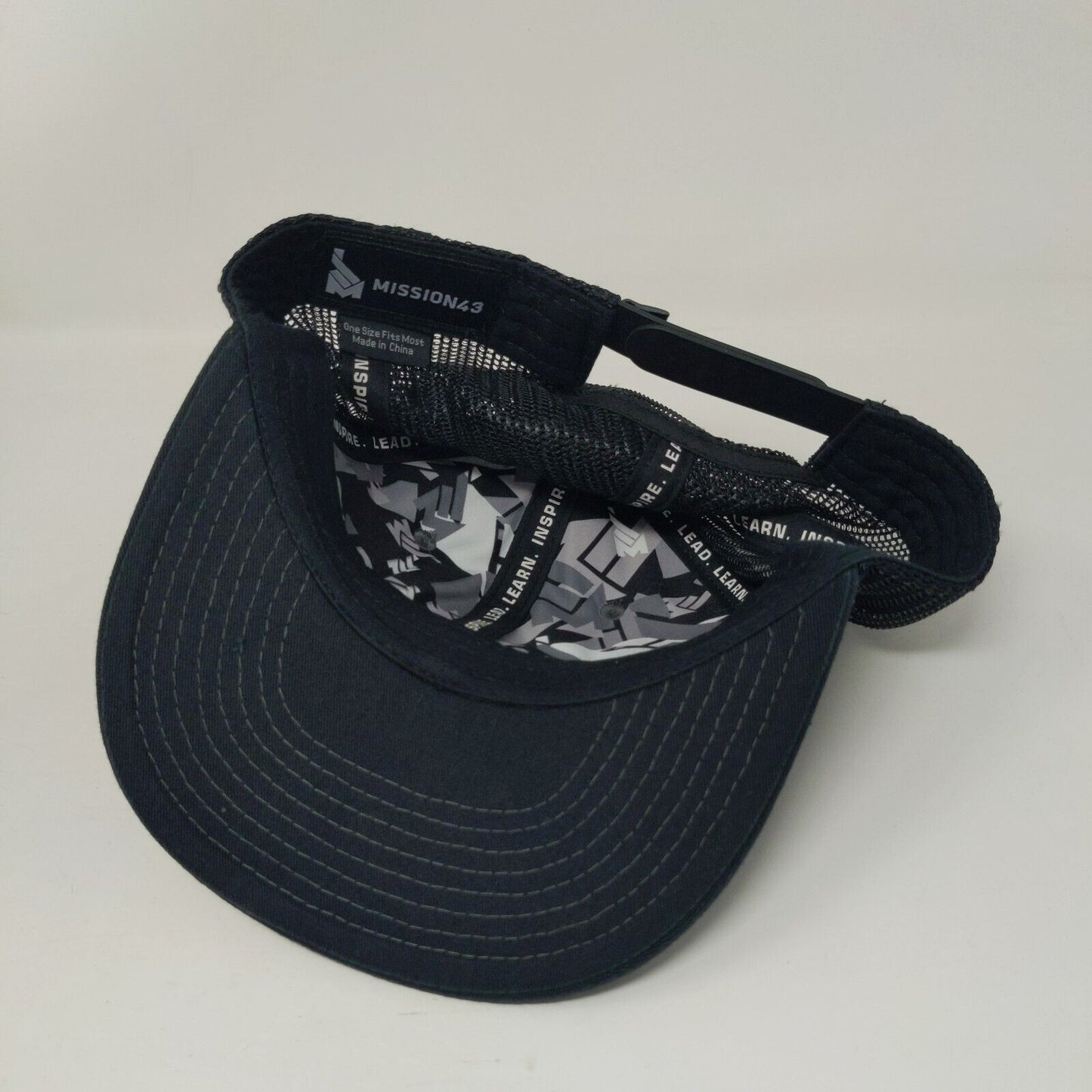 43 Inc Snapback Mesh Back Trucker Hat Black OSFM Adjustable Mission 43