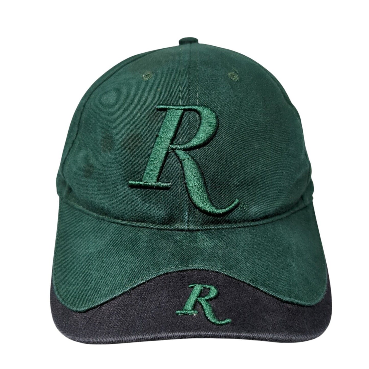 Letter R Slideback Hat Green One Size Adjustable Embroidered Robertson