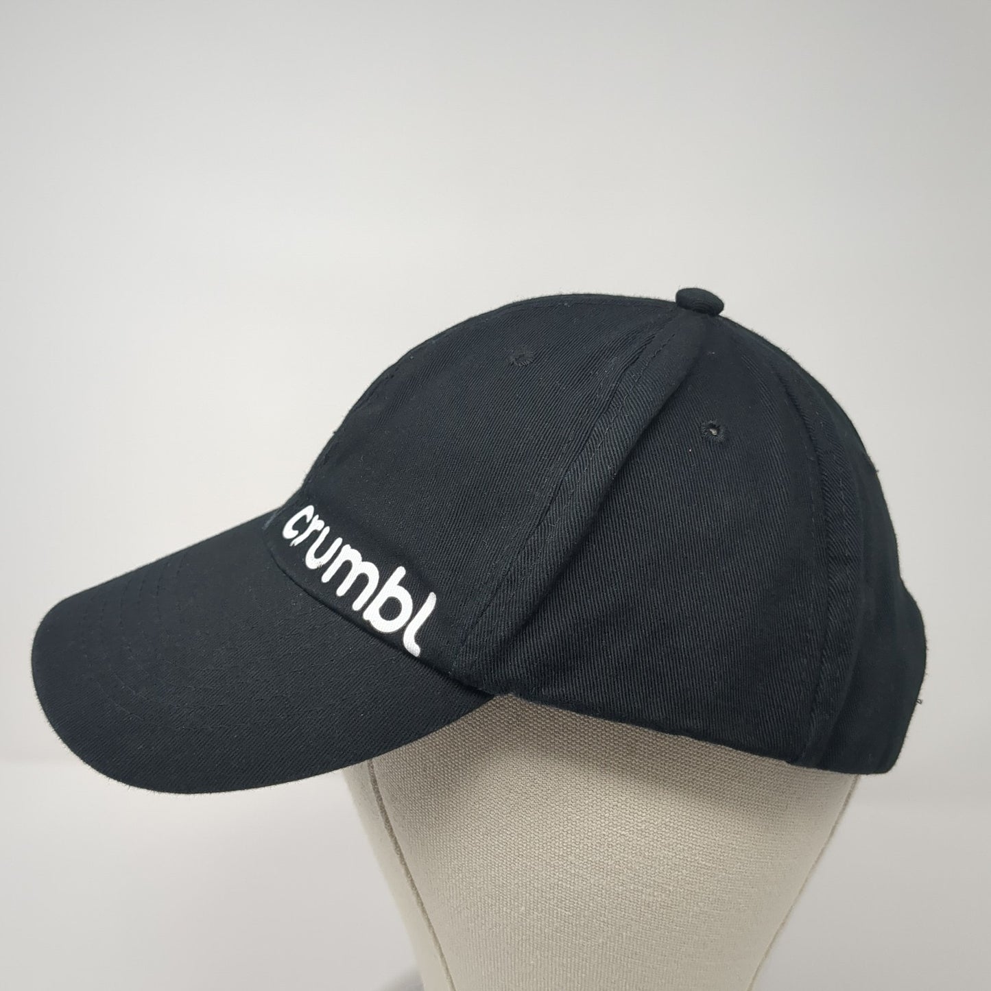 Crumbl Slideback Hat Black One Size Solid Adjustable Spell Out 6 Panel