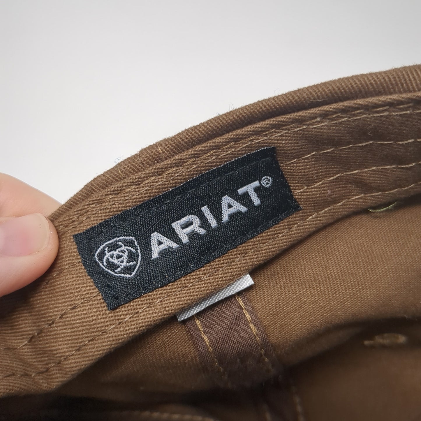 Ariat Strapback Baseball Cap Brown One Size Adjustable Distressed Lace Trim