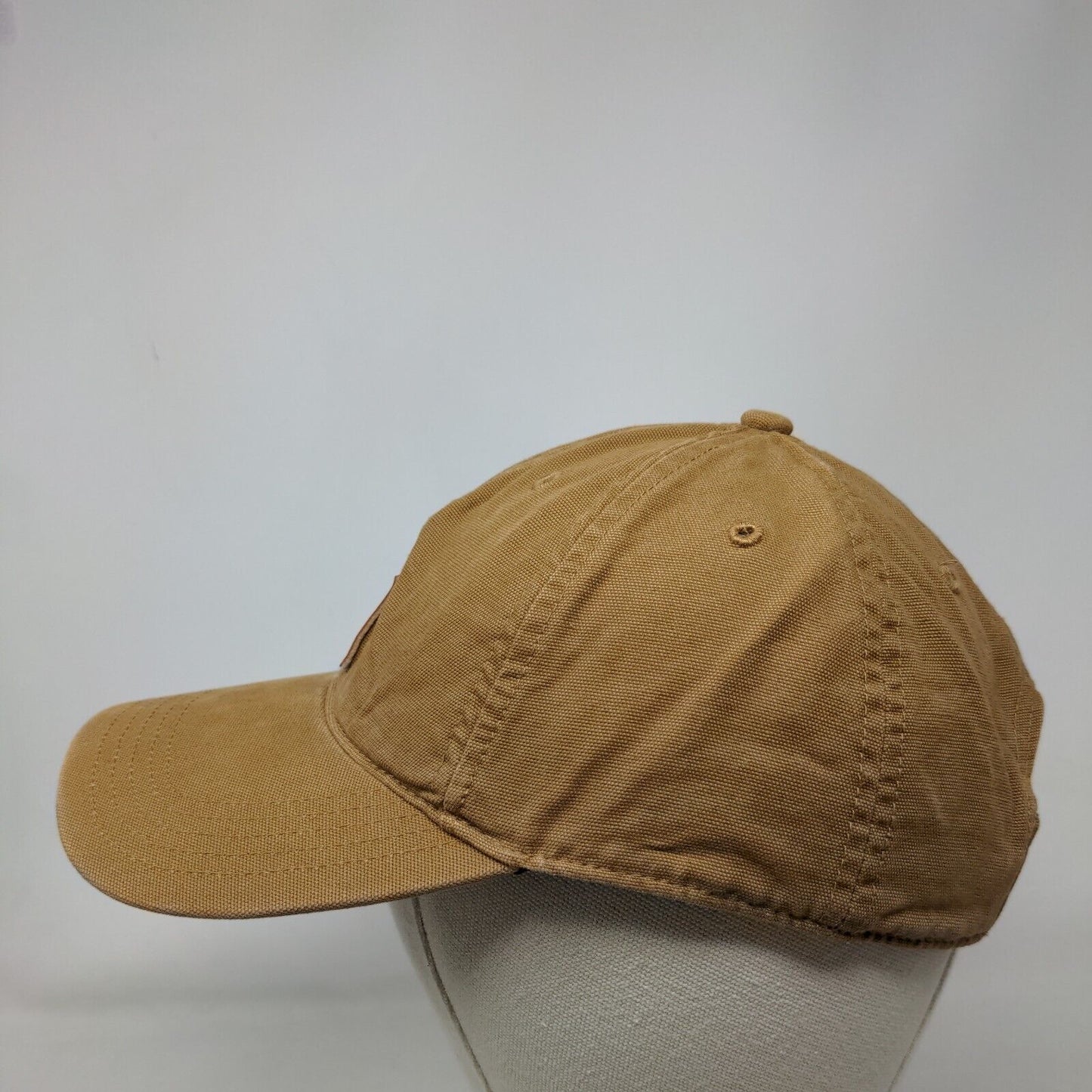 Carhartt Strapback Hat Brown OSFA Adjustable Patch Logo 6 Panel Cotton