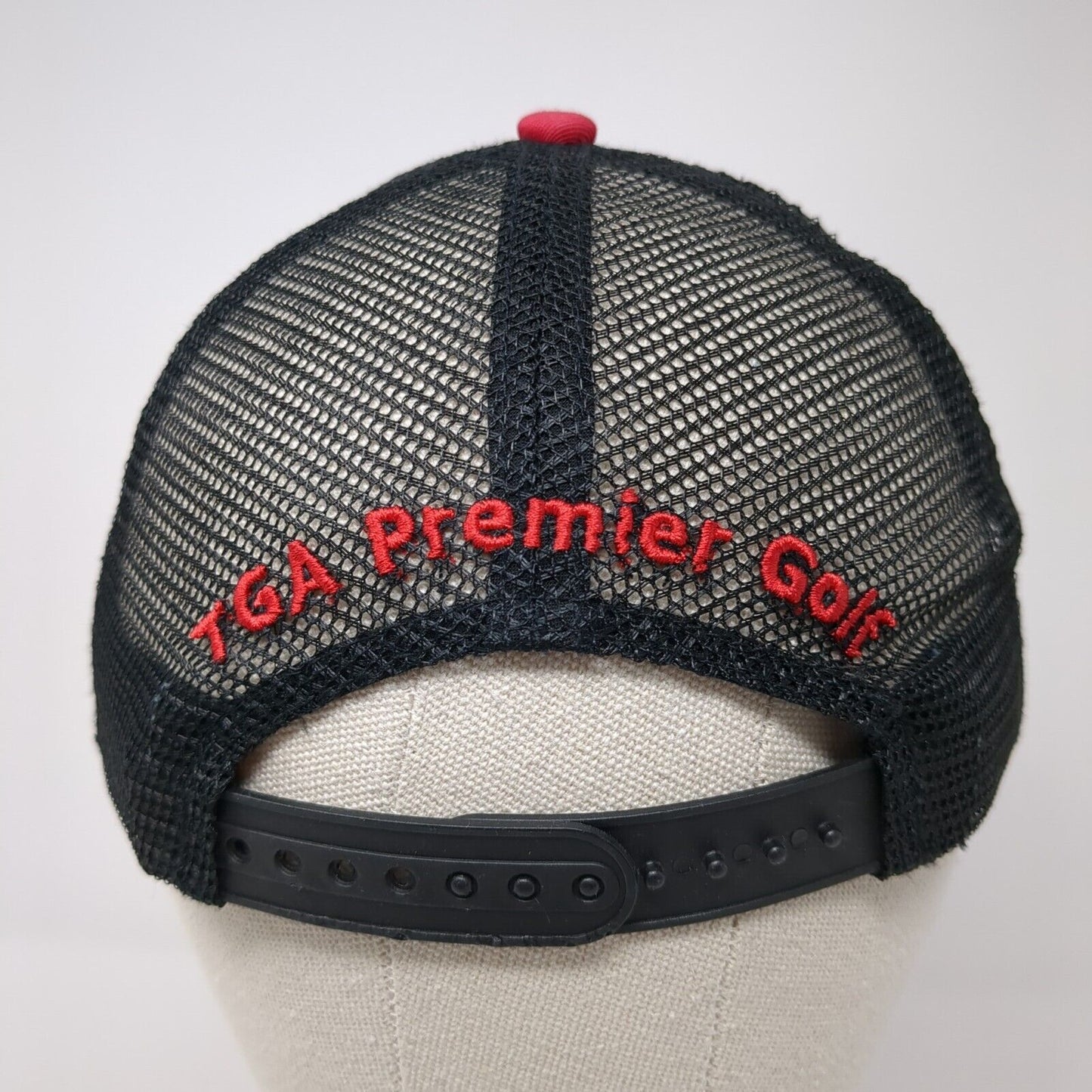 TGA Premier Golf Snapback Mesh Back Trucker Hat Black One Size Adjustable