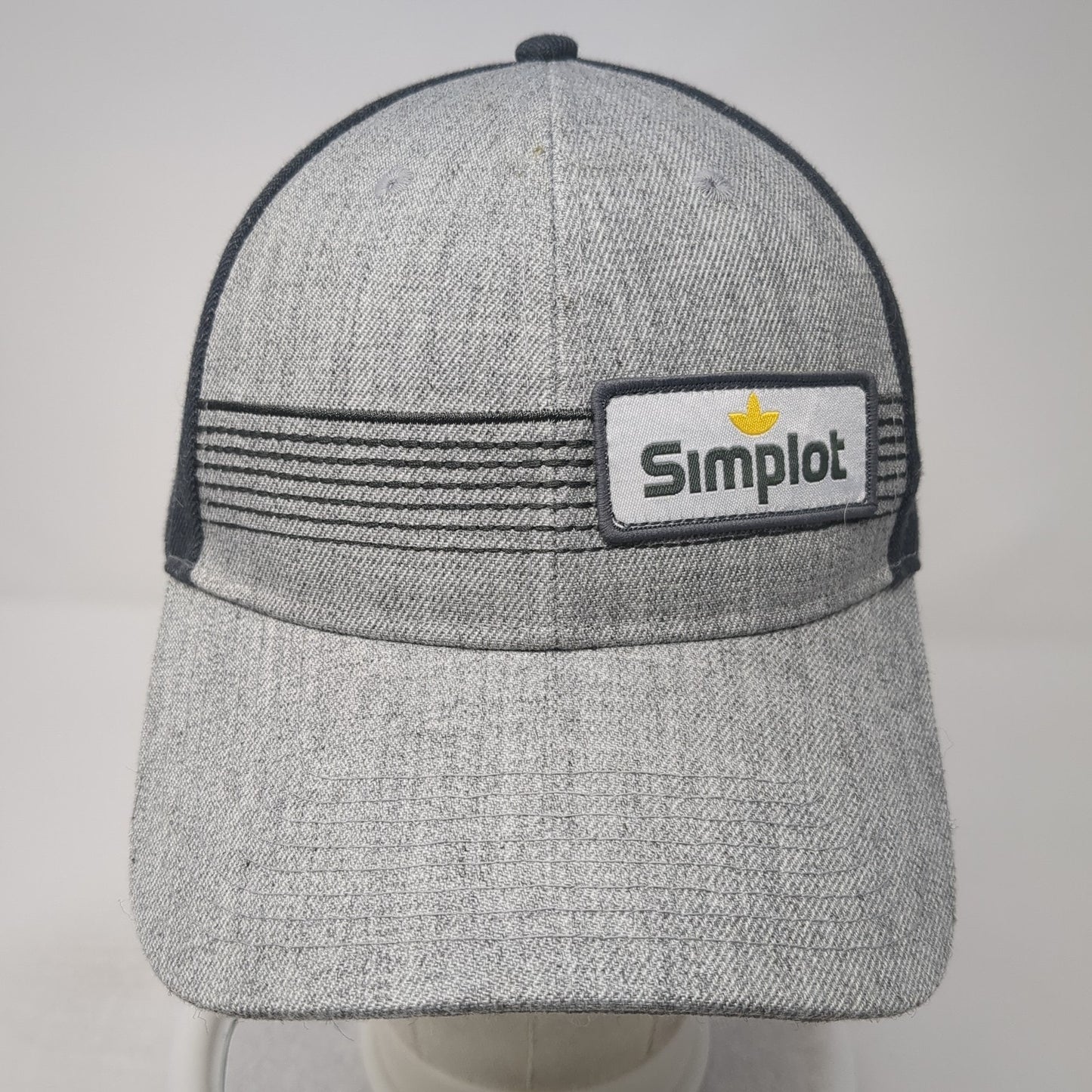 Simplot Strapback Baseball Cap Gray One Size Adjustable Embroidered 6 Panel