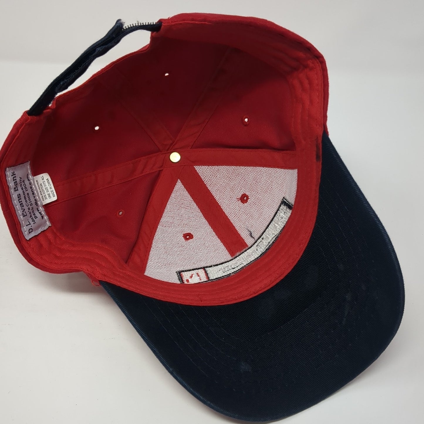 D.L. Evans Bank Idaho Strapback Hat Red One Size Adjustable Embroidered
