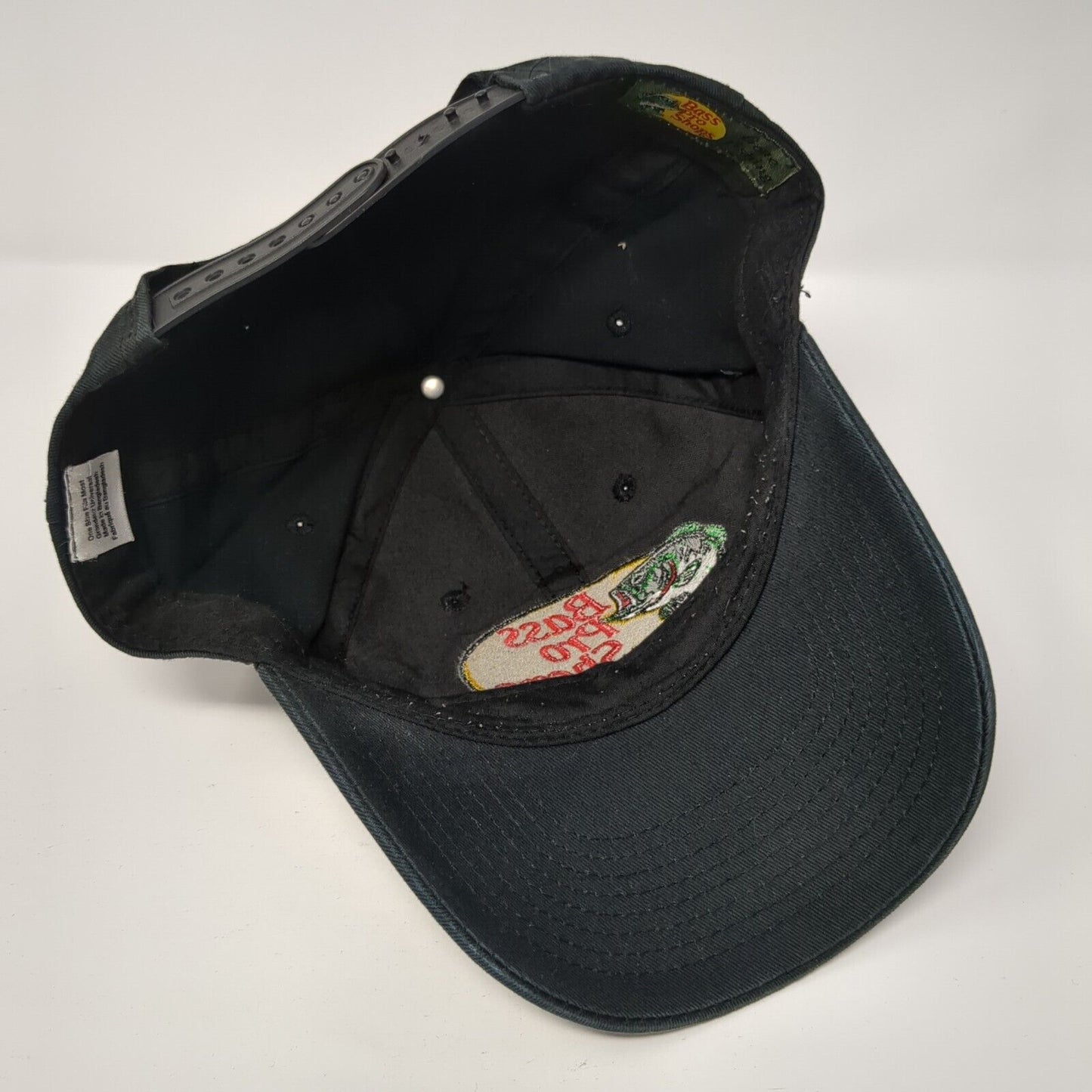 Bass Pro Shops Snapback Hat Black One Size Adjustable Gone Fishing Solid