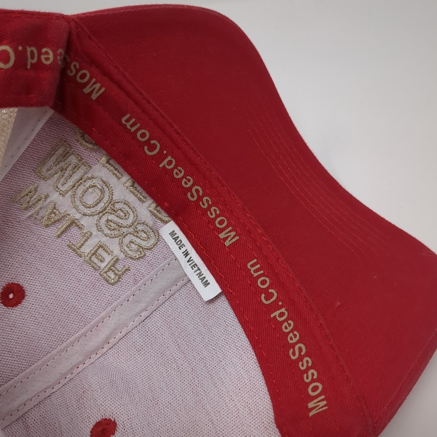 Walter Moss Seed Trucker Hat Red One Size Adjustable Mesh Back George Andrie