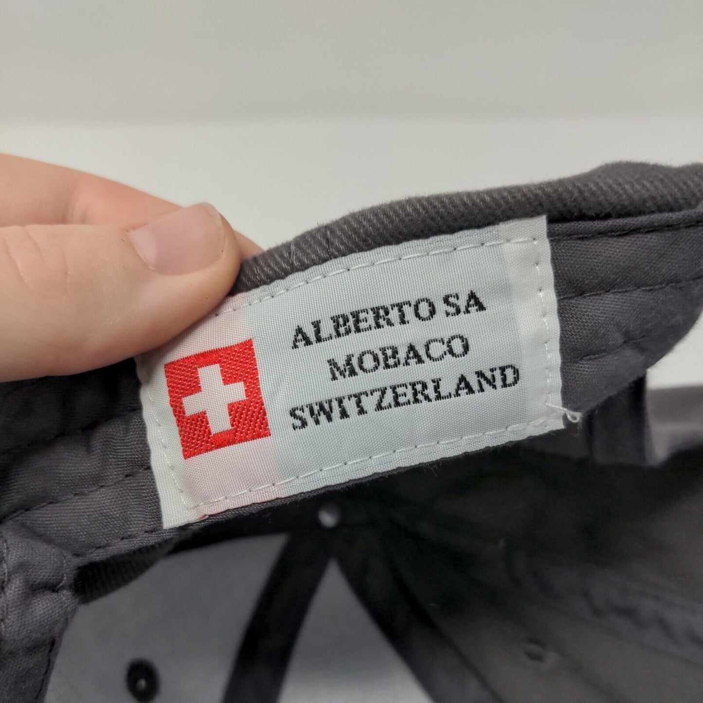 Switzerland Slideback Hat Black Gray OSFA Adjustable Embroidered 6 Panel