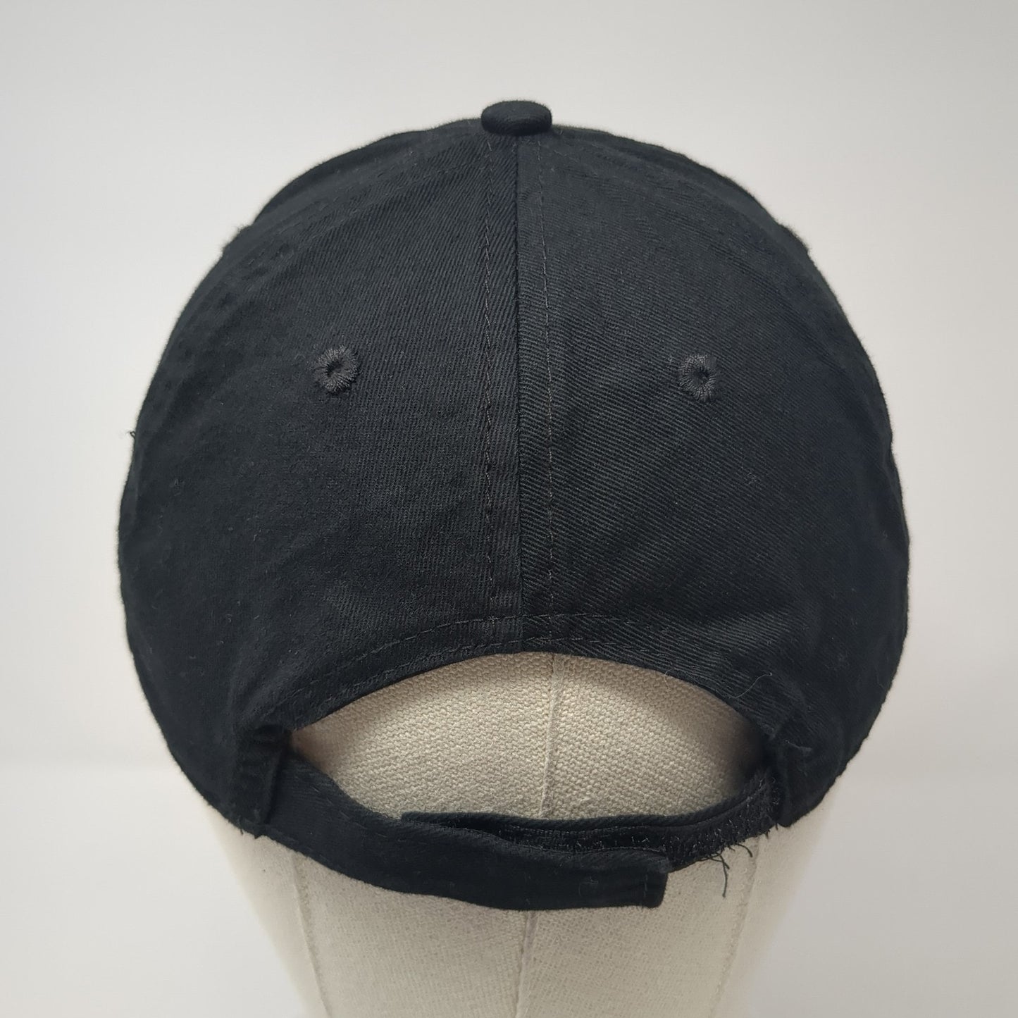 Unbranded Strapback Baseball Cap Black One Size Adjustable Vented Holes Blank