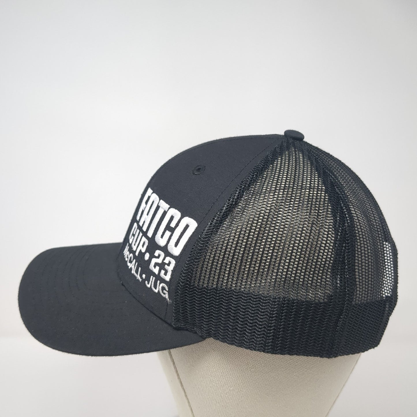 FATCO Cup 23 McCall Jug Snapback Trucker Hat Black One Size Mesh Back