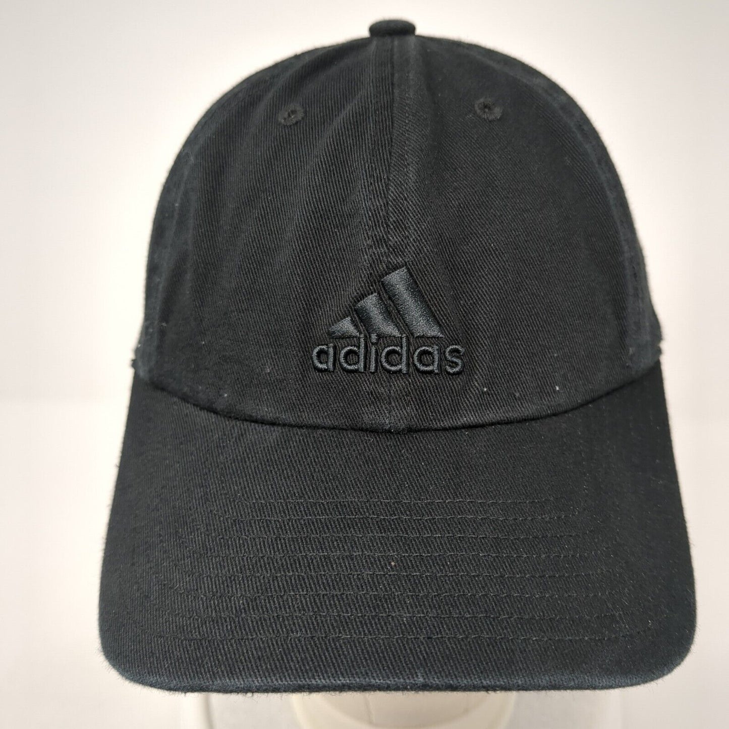 Adidas Slideback Hat Black One Size Adjustable 3 Stripes Logo Embroidered