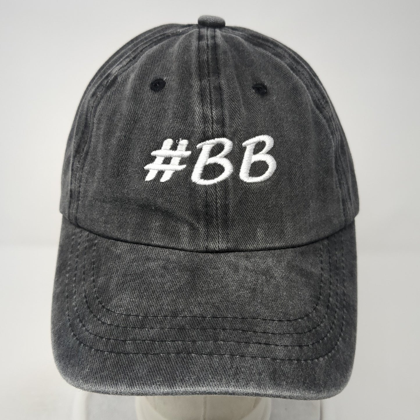 #BB Slideback Hat Gray One Size Adjustable Embroidered Vent Holes