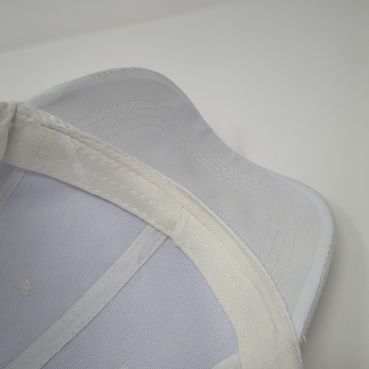 La Strapback Hat White One Size Adjustable Embroidered Solid 6 Panel