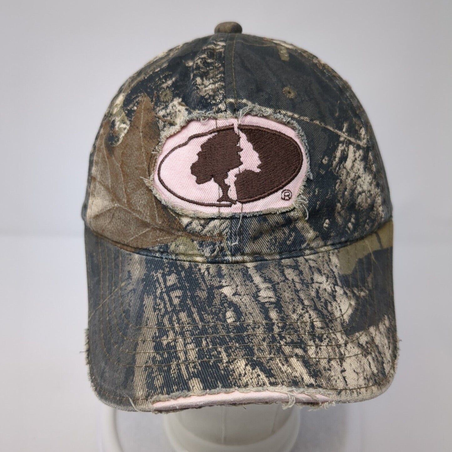 Mossy Oak Slideback Hat Camouflage One Size Adjustable Embroidered Distressed OC