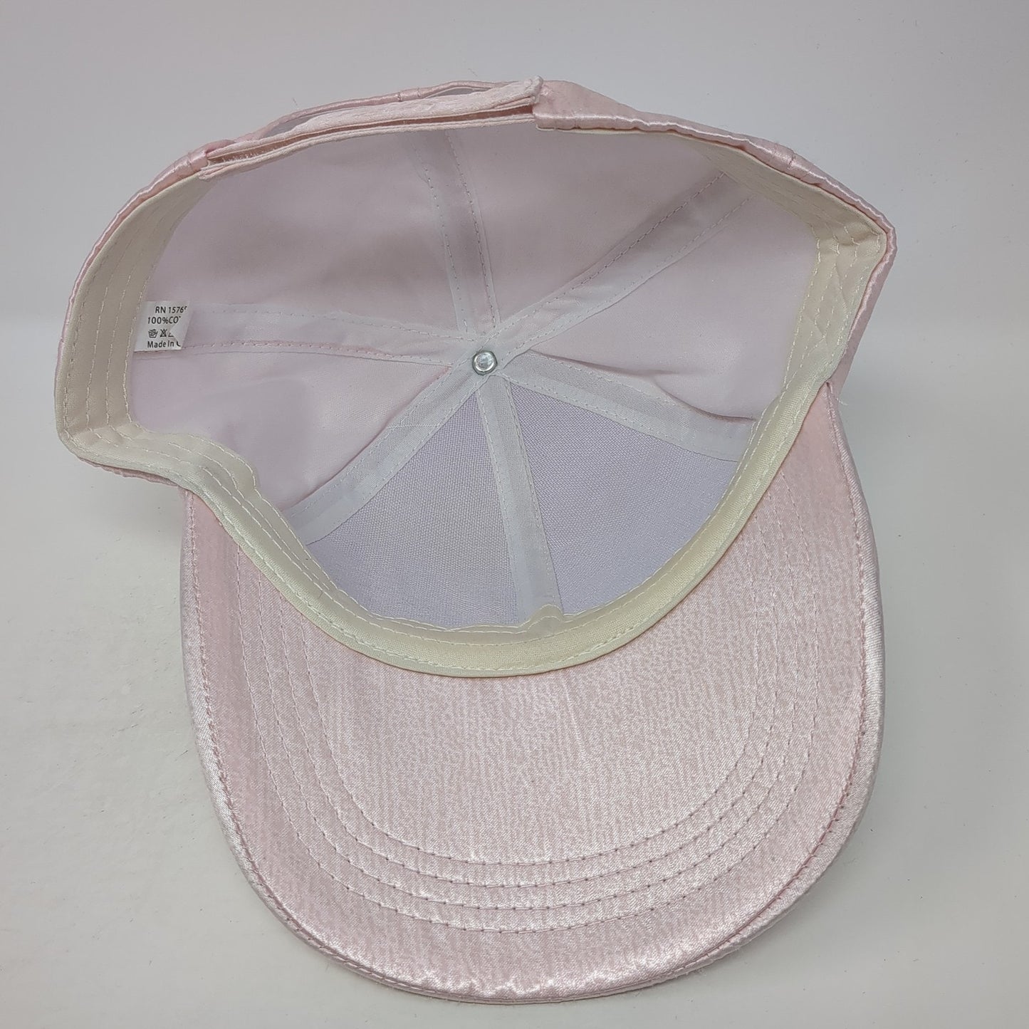 Unbranded Strapback Baseball Cap Pink One Size Adjustable Satin Blank 6 Panel