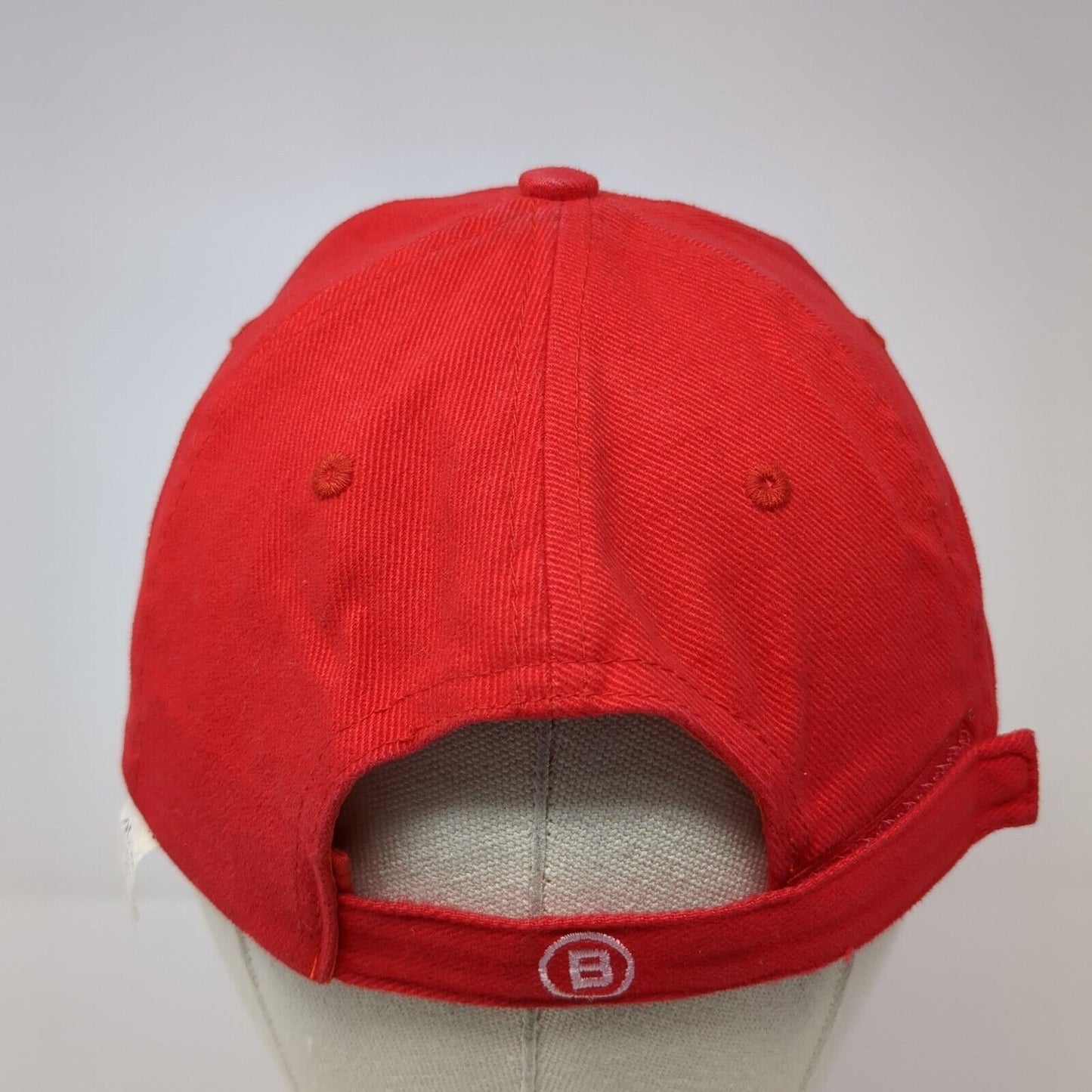 Bahamas Strapback Hat Red OSFA Adjustable Embroidered Solid 6 Panel