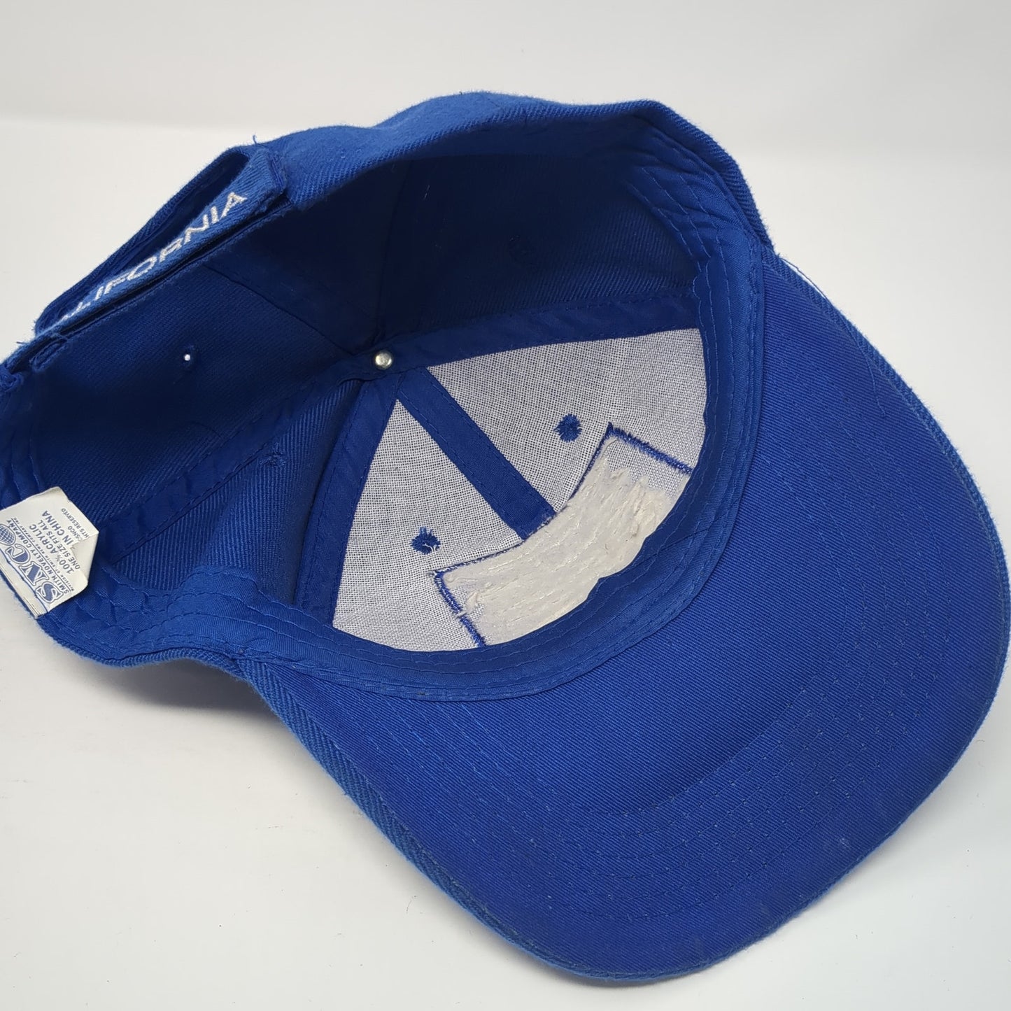 California Republic Bear Flag Strapback Hat Blue One Size Adjustable