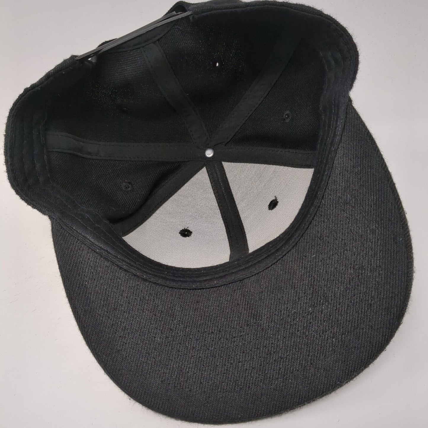 Bear Skeleton Snapback Hat Black One Size Adjustable Solid 6 Panel