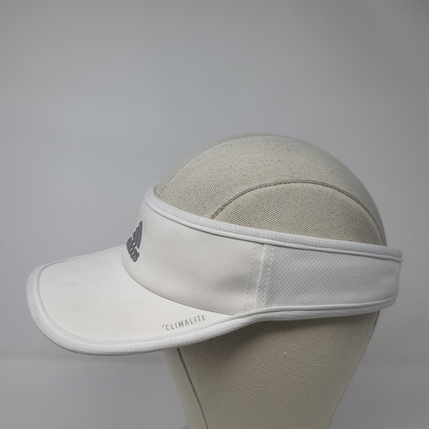 Adidas Climalite Sun Visor Hat White One Size Adjustable Strap Lightweight