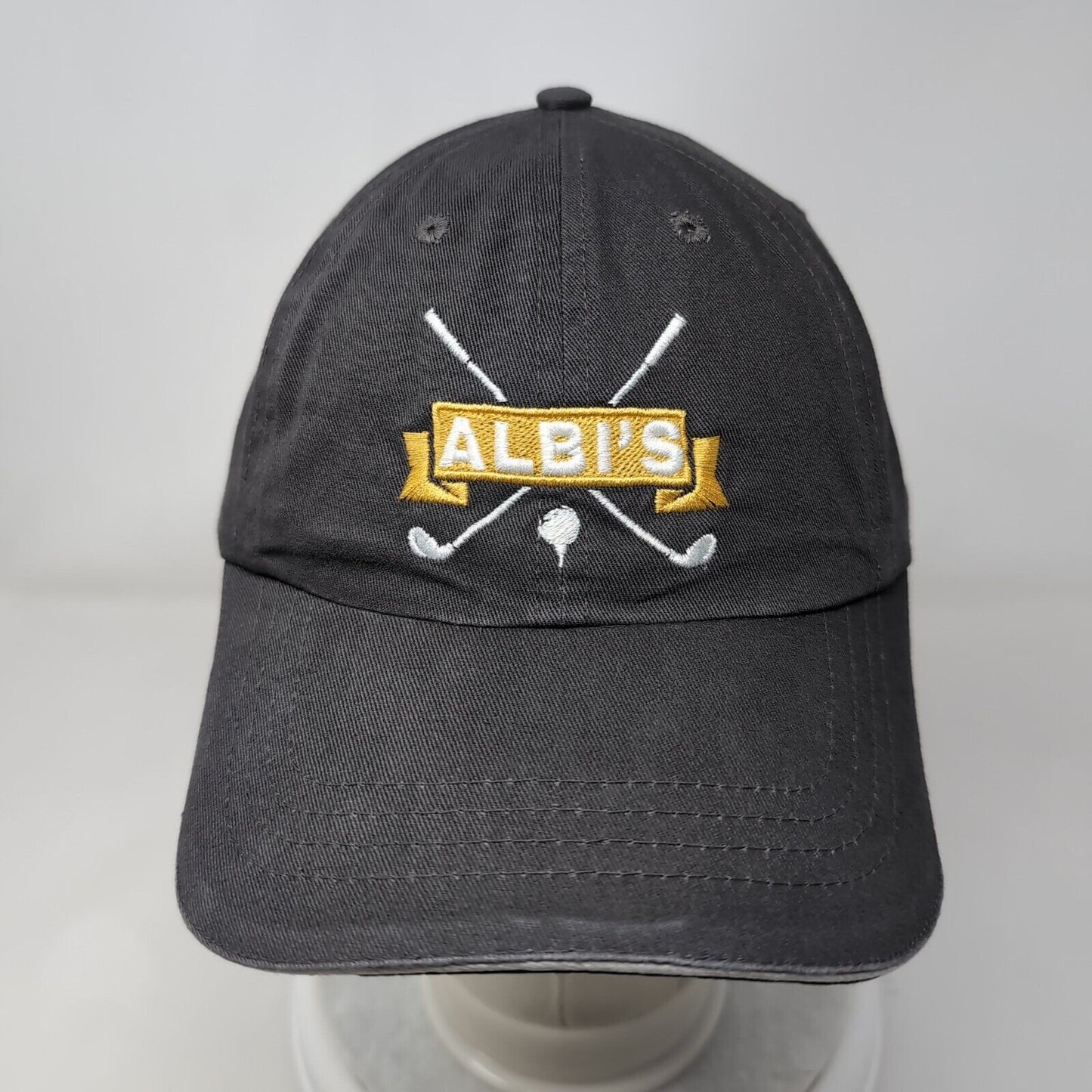 Albi's Strapback Hat Gray One Size Adjustable Embroidered 6 Panel Cap America