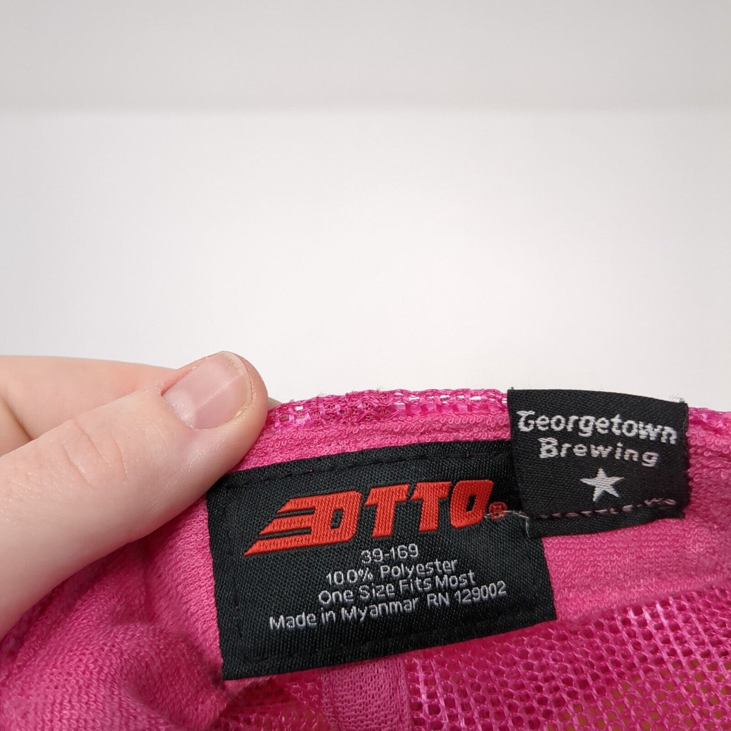 From Georgetown With Love Snapback Rope Trucker Hat Pink One Size