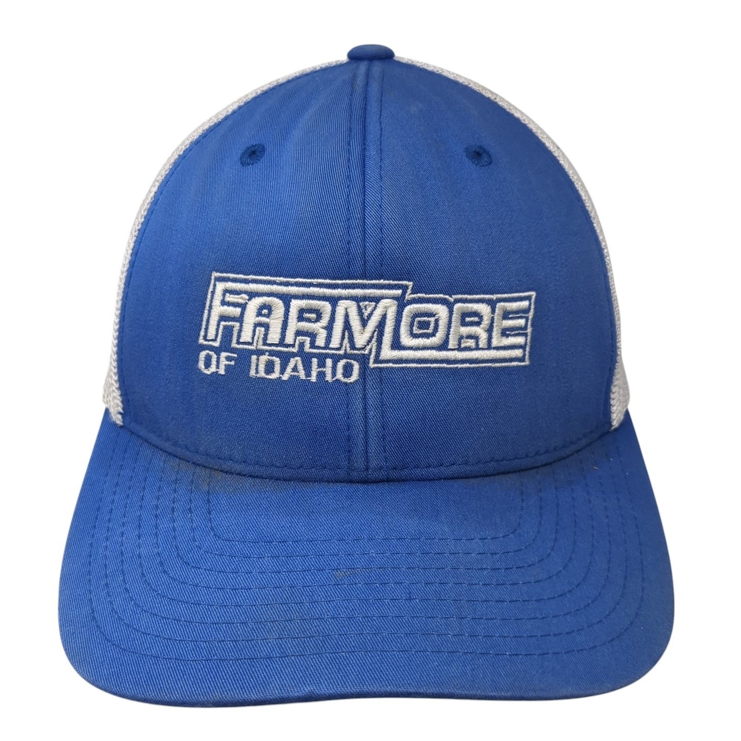 Farmore of Idaho Fitted Mesh Back Trucker Hat Blue Medium Port Authority