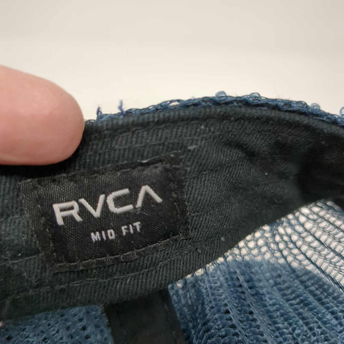 RVCA Blue Trucker Hat One Size Mesh Snapback Stylized Bronco Horse Graphic