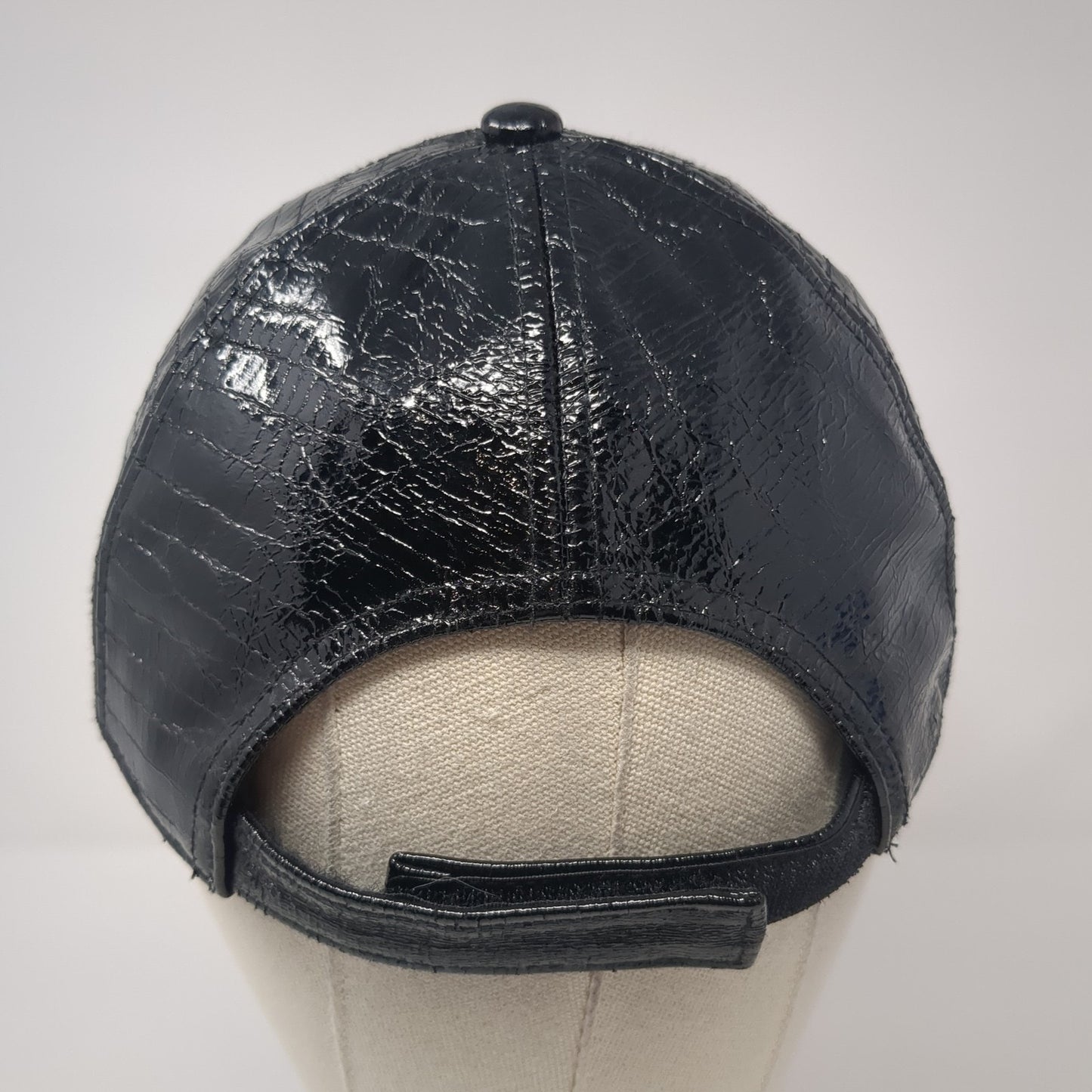 H&M Strapback Hat Black Small Adjustable PU Coated Solid Outdoor Blank