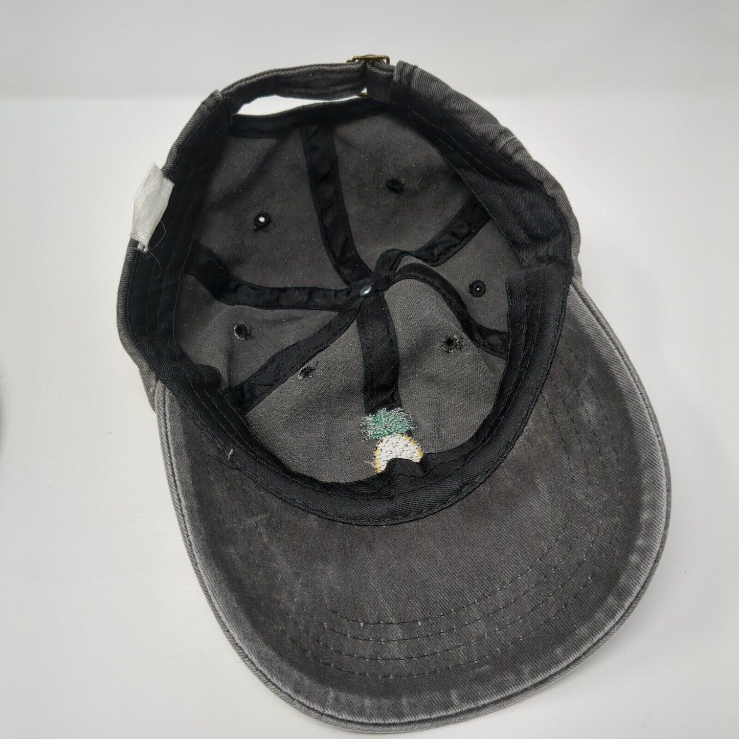 Pineapple Slideback Hat Gray One Size Solid Embroidered Adjustable